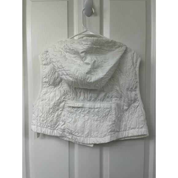 Free People Drift Away Micro Vest white sleeveless puff hoodie crop medium - Picture 9 of 13